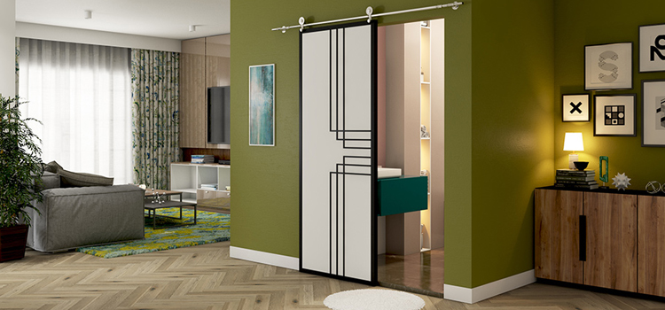 sliding bathroom door installation in La Ca